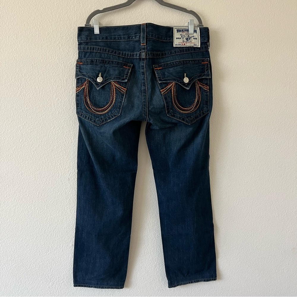 Vintage True Religion Rainbow Rope Stitch Button Fly Made in USA Jeans SZ 34 - Picture 6 of 17